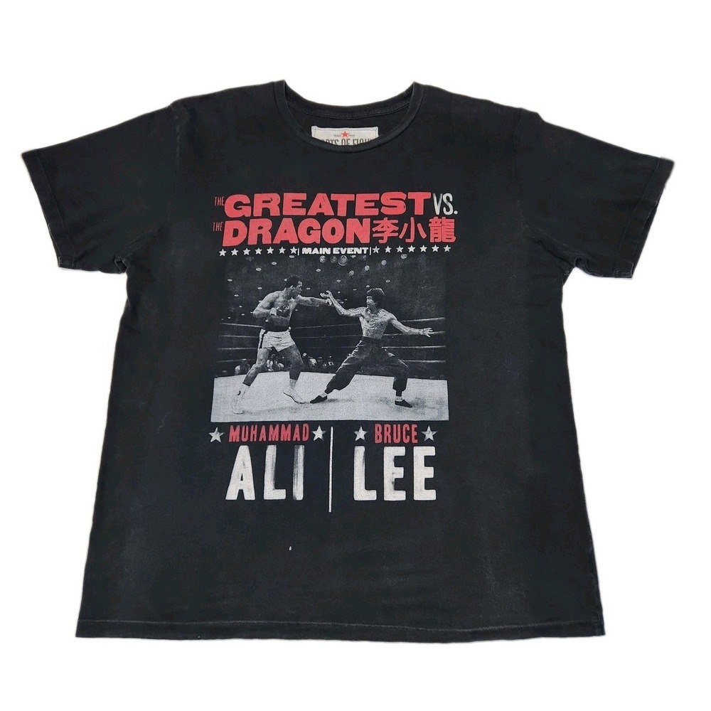 Roots of Fight Muhammad Ali Bruce Lee Greatest vs Dragon T Shirt XXL Made USA